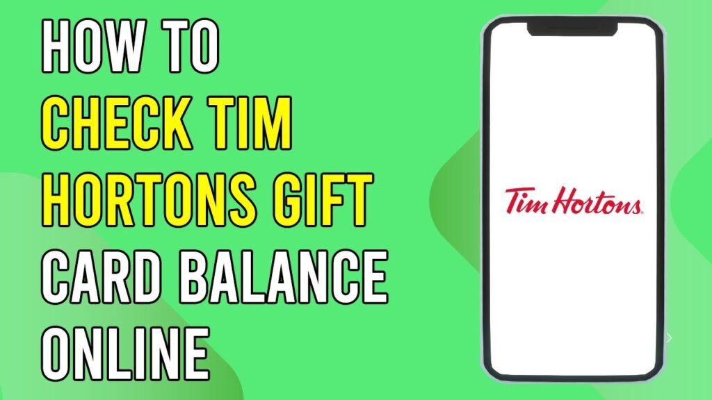 How To Check Tim Hortons Gift Card Balance Online